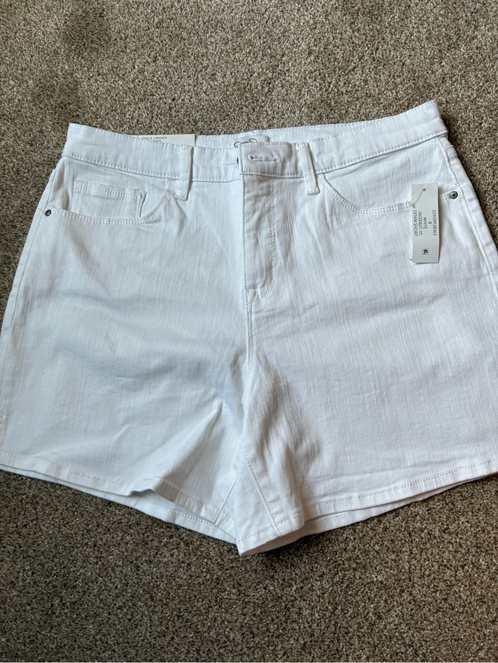 Jessica Simpson White Denim Shorts with Classic Five-Pocket